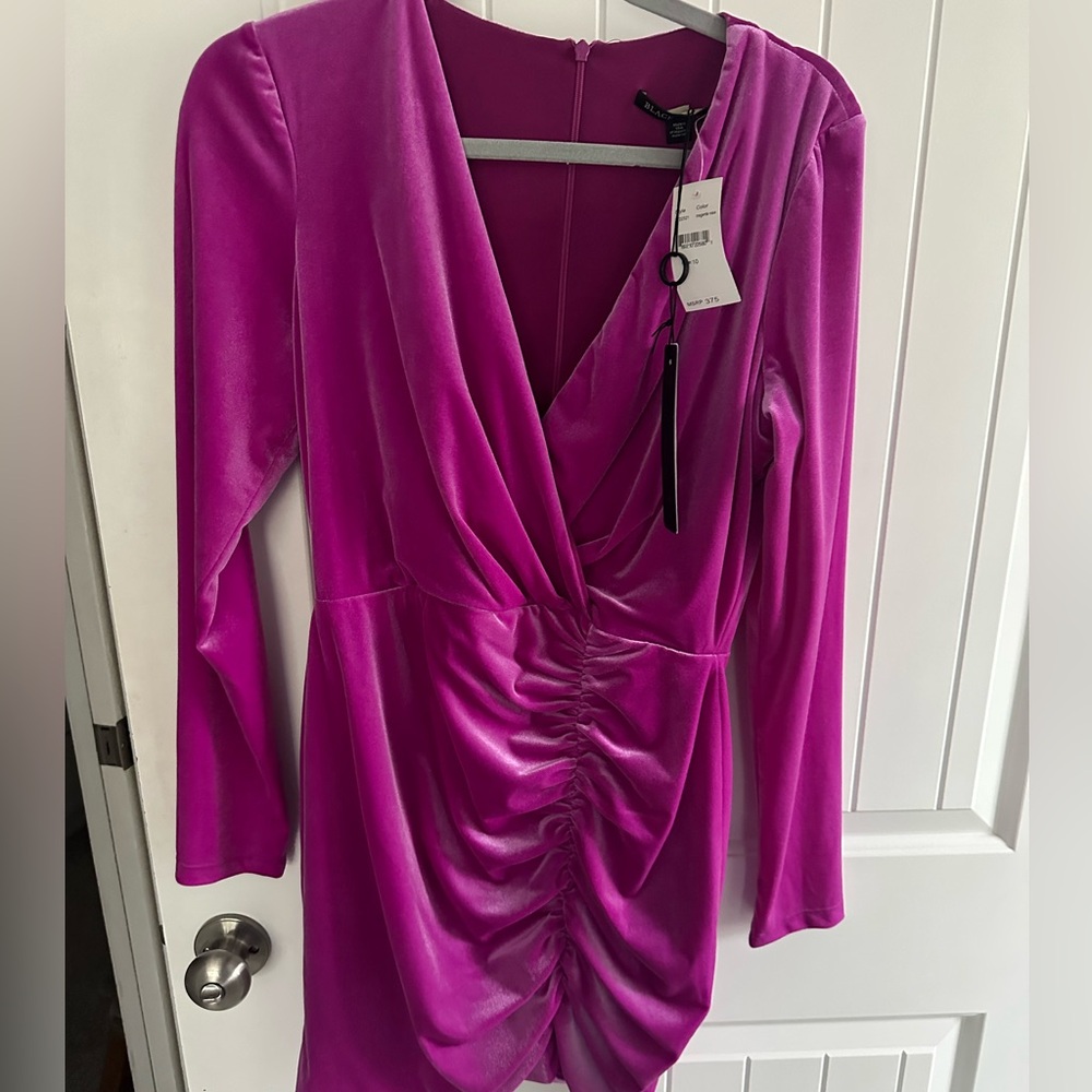Black halo fuschia dress